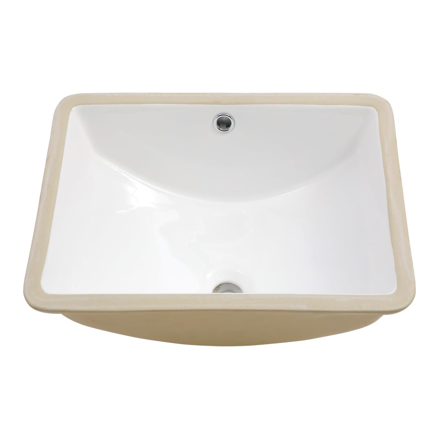 STYLISH - 24 Inch Rectangular Undermount Ceramic Bathroom Sink With 2 Overflow Finishes