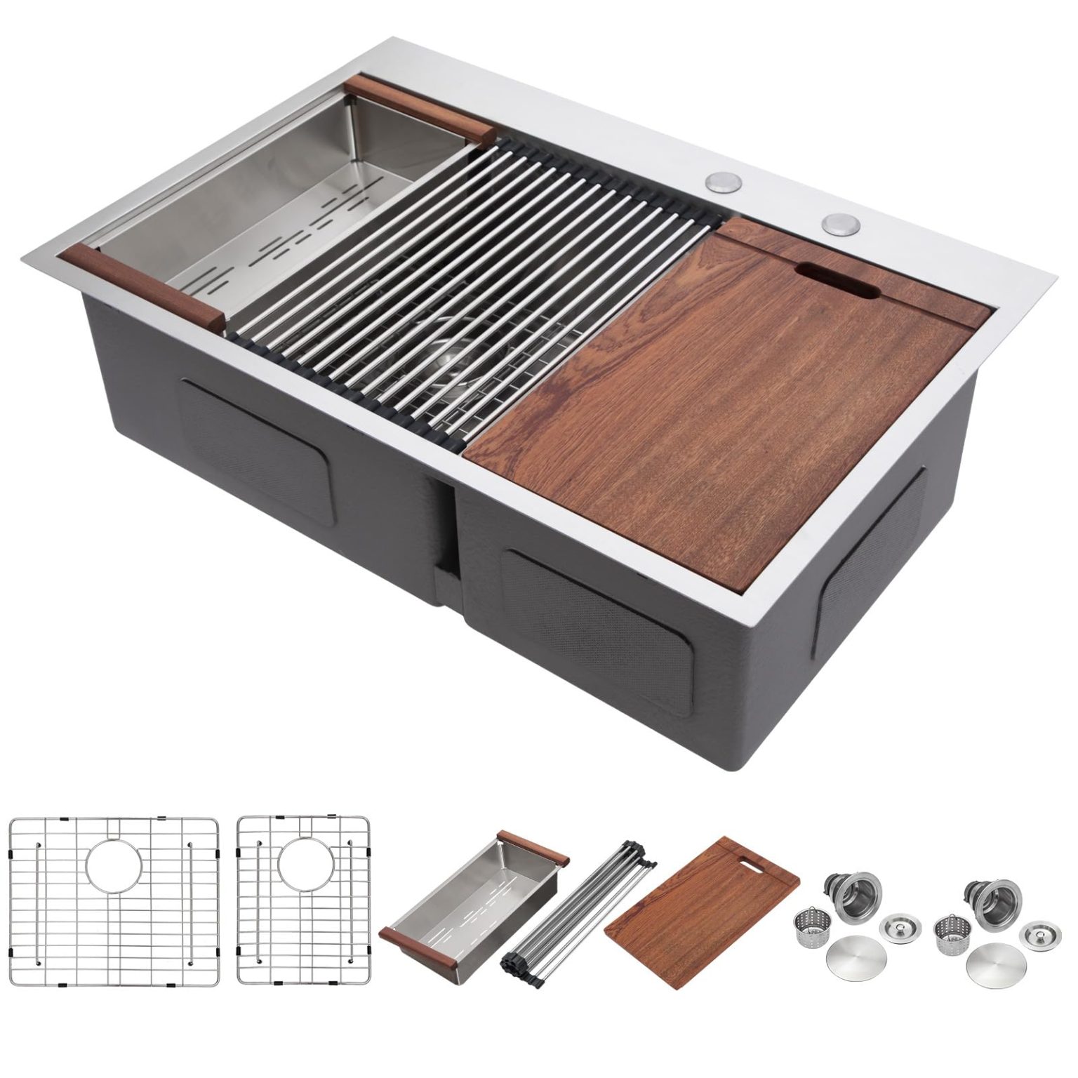 Gold Sink Glacier Bay 30 In. Undermount Single Bowl 18-Gauge Gold Stainless  Steel Workstation Kitchen Sink With Accessories 4531FG - The Home Depot Rv  Sink, image size:1536x1536